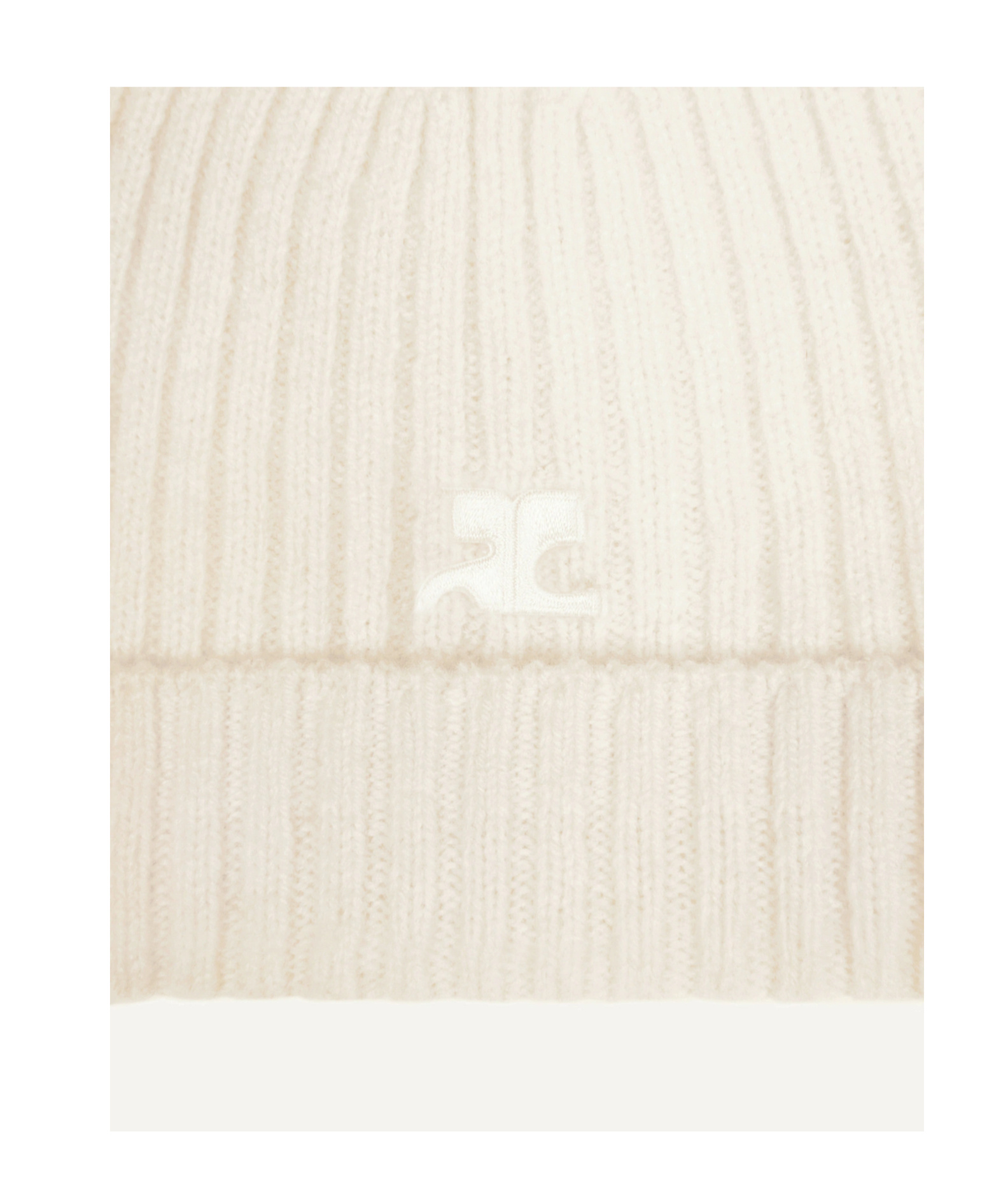 Courrèges Gerippte Beanie Mit Logo-patch In White