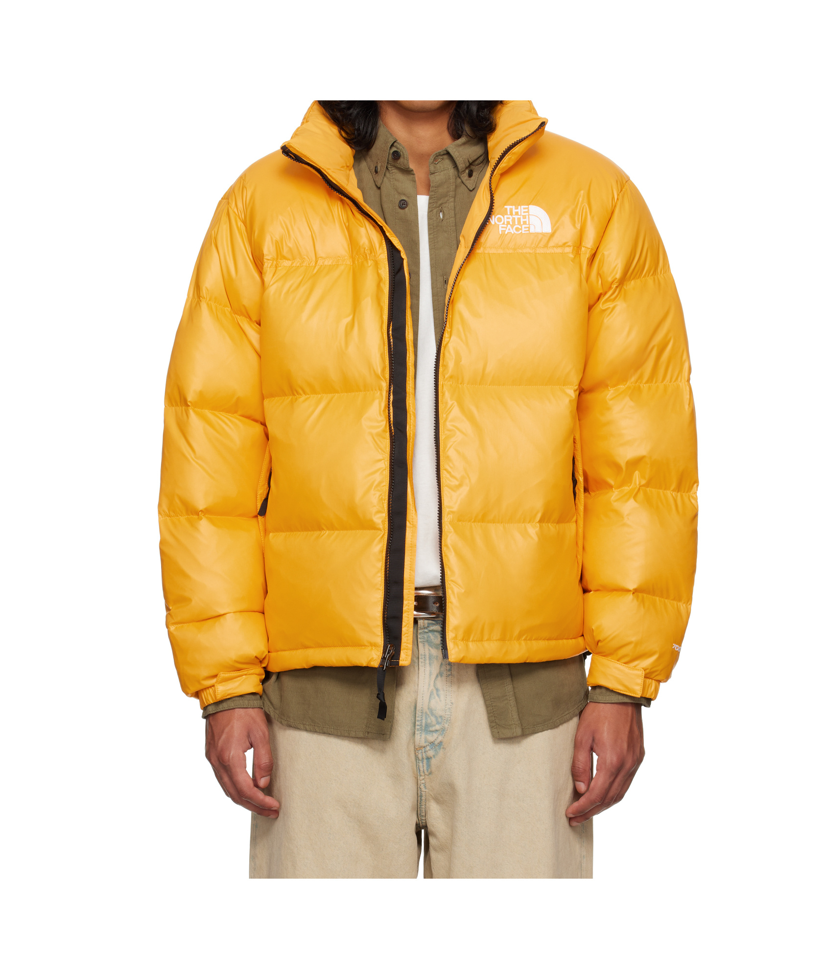 The North Face Upright Neck Down Jacket In Yellow