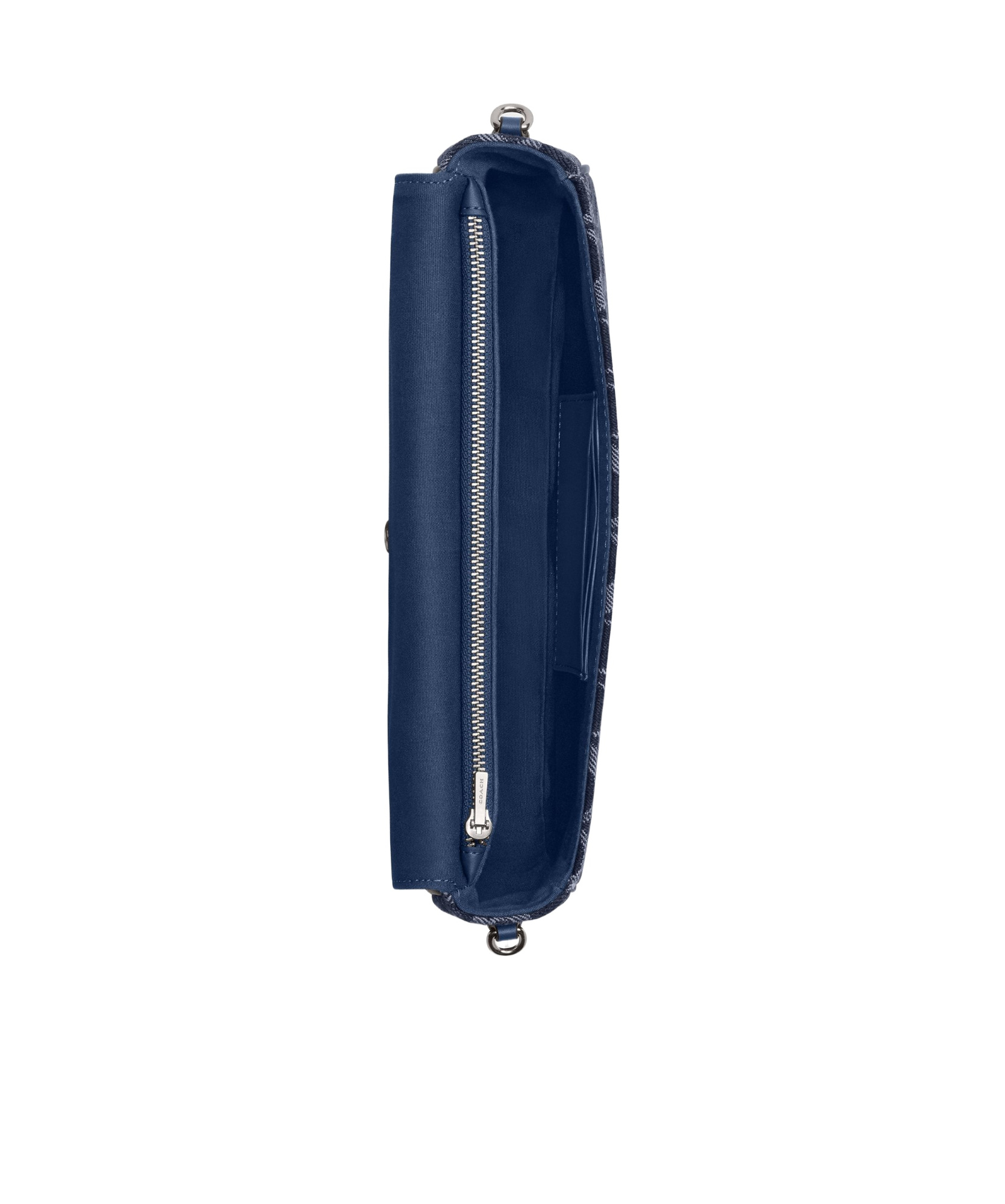 Coach Bolsa Brook Flap Chain Signature Denim  - Azul In Black