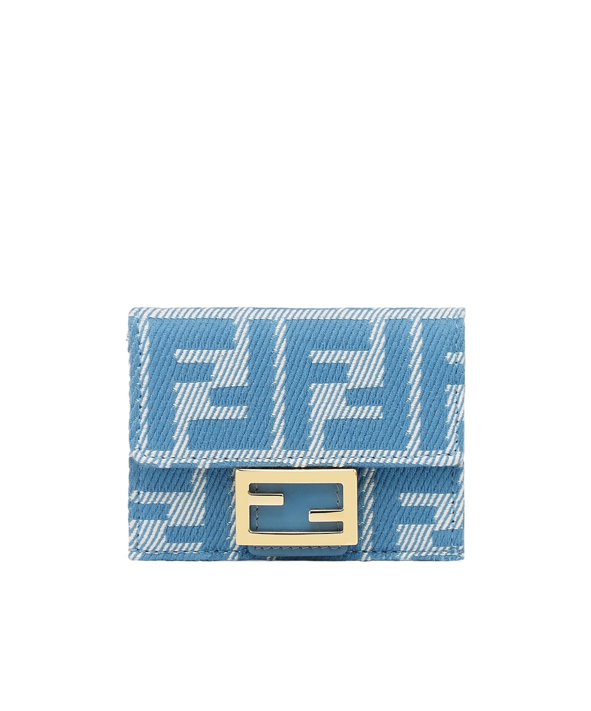Fendi Micro Trifold Baguette Wallets And Card Holders Light Blue In Blue