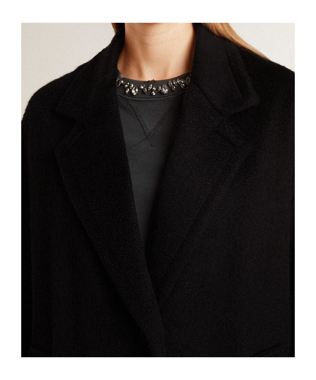 Golden Goose Single-breasted Welt-pocket Coat In Black
