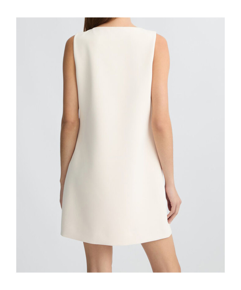 Liu •jo Short Champagne-coloured Dress With Bejewelled Embellishment In White