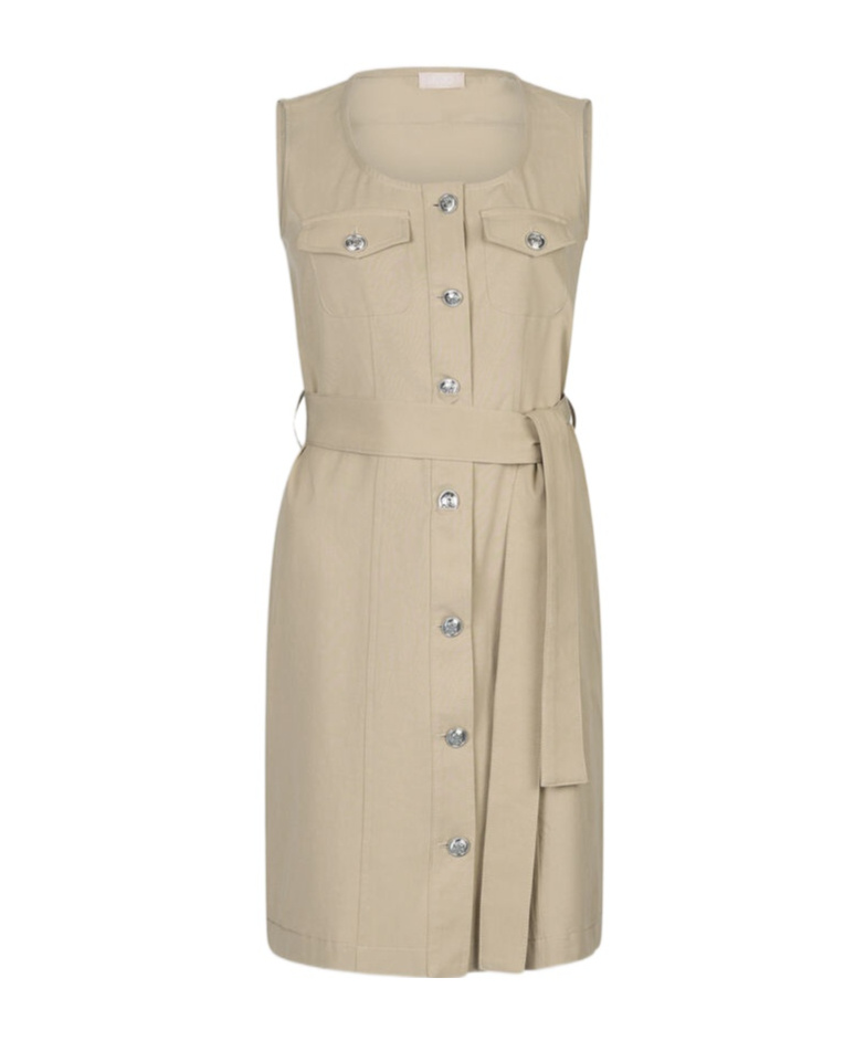 Liu •jo Cotton-blend Dress In Neutral