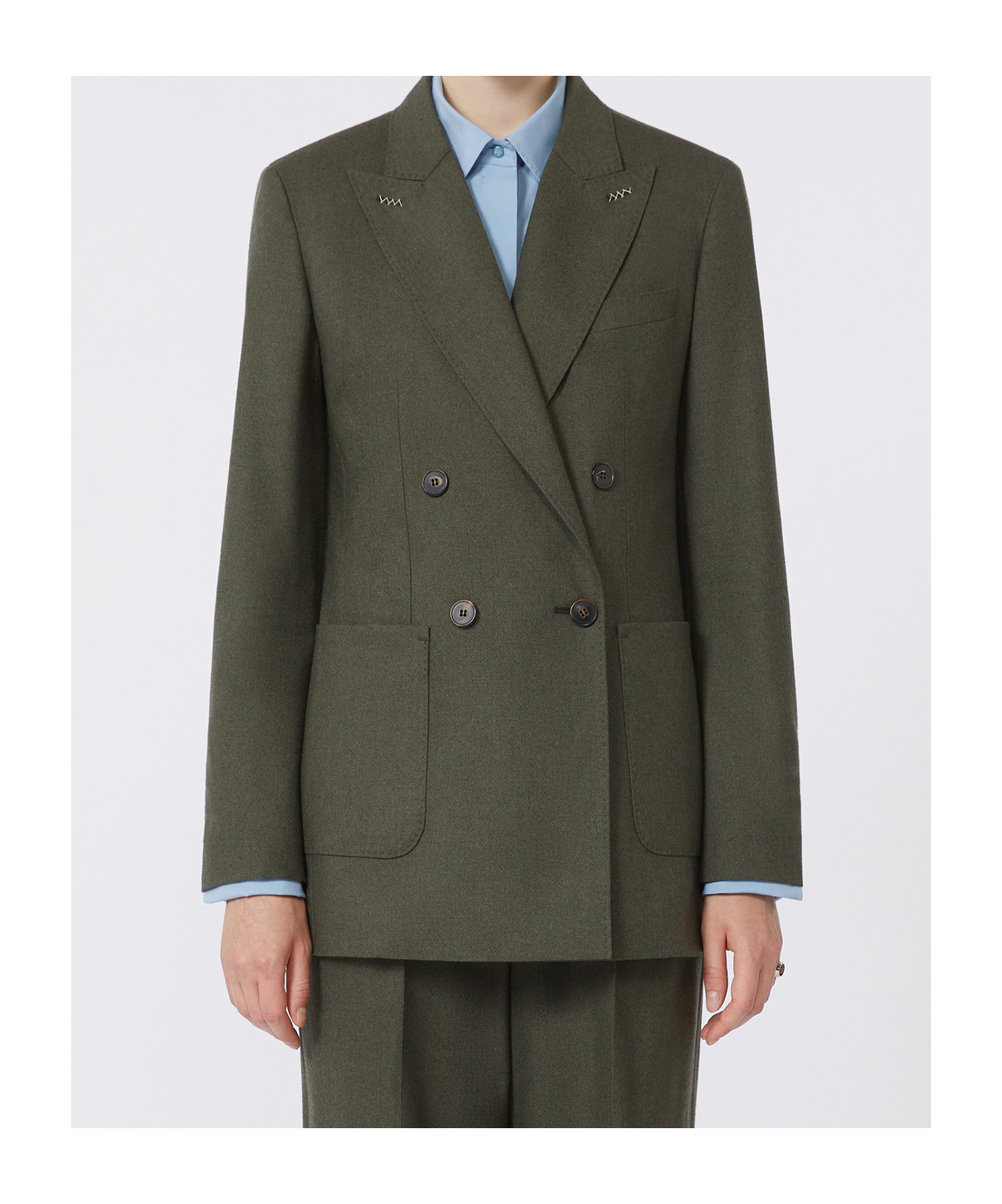 Max Mara Long-sleeved Suit Jacket In Gray
