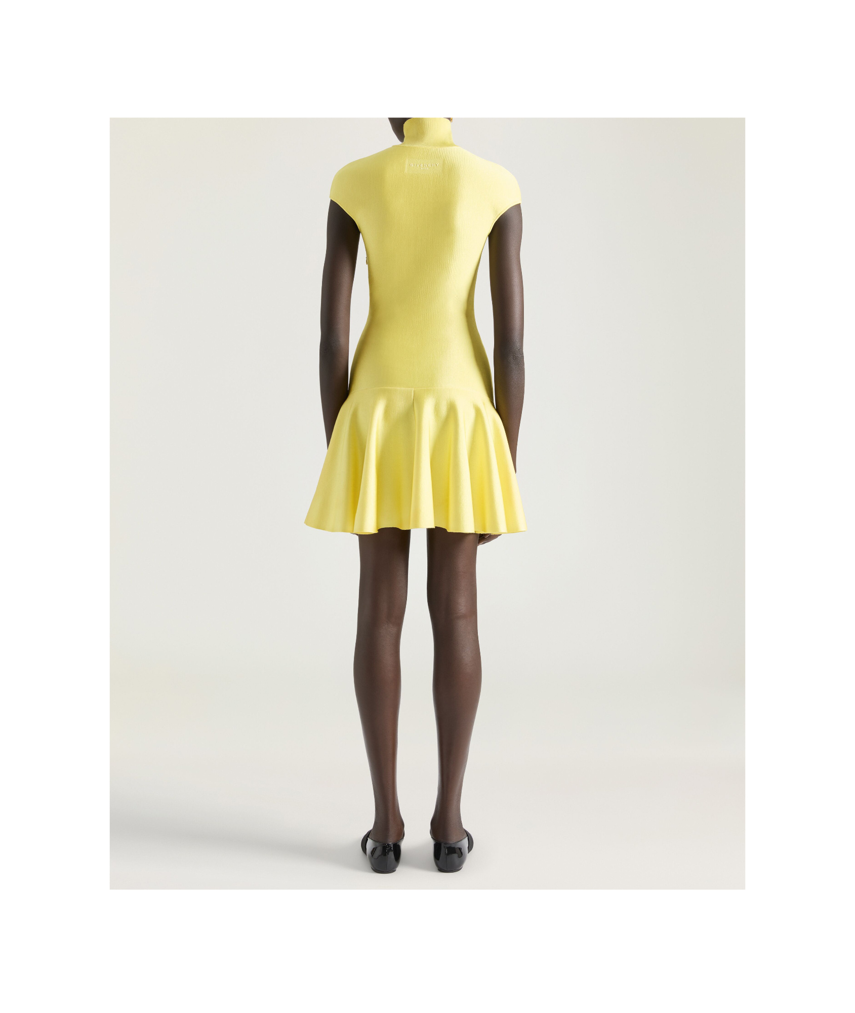 Givenchy Mini Dress With Flared Skirt In Wool Viscose In Yellow