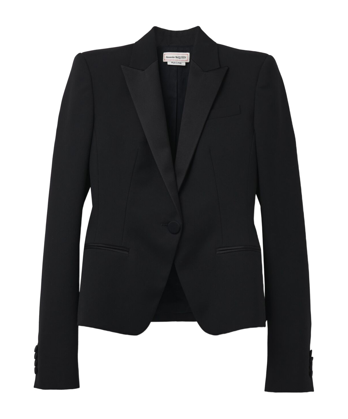 Alexander Mcqueen Single-breasted Tuxedo Jacket In Black