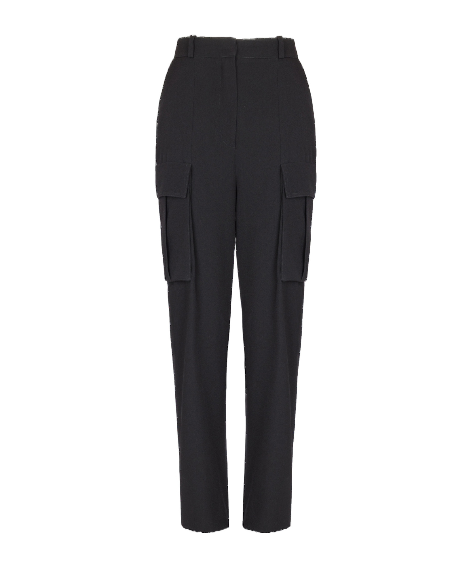 Balmain Cargo Pants In Grain De Poudre Wool In Black