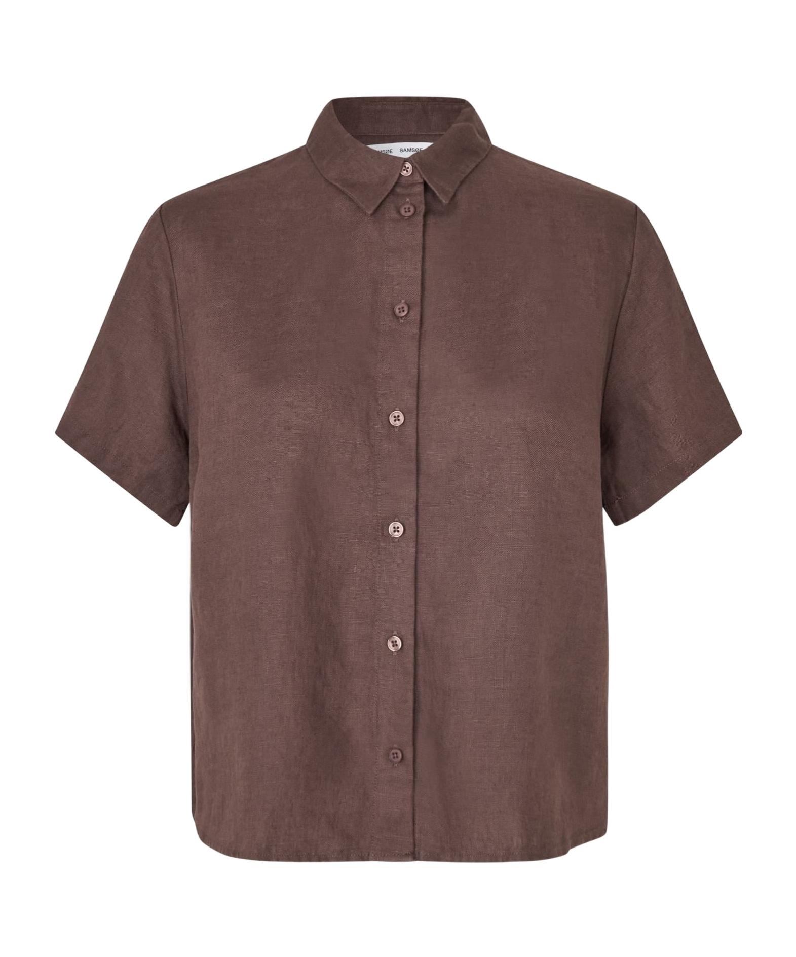 Samsoe & Samsoe Short-sleeve Buttoned Shirt In Brown