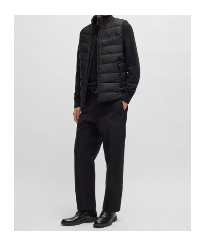 Shop Hugo Boss Logo Water-repllent Gilet In Black