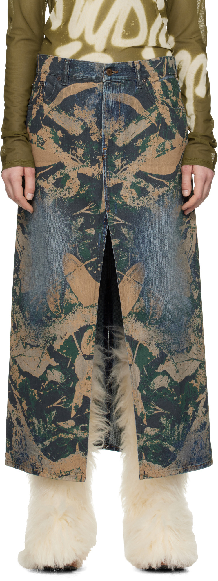 Acne Studios Belt-loop Skirt In Multicolor