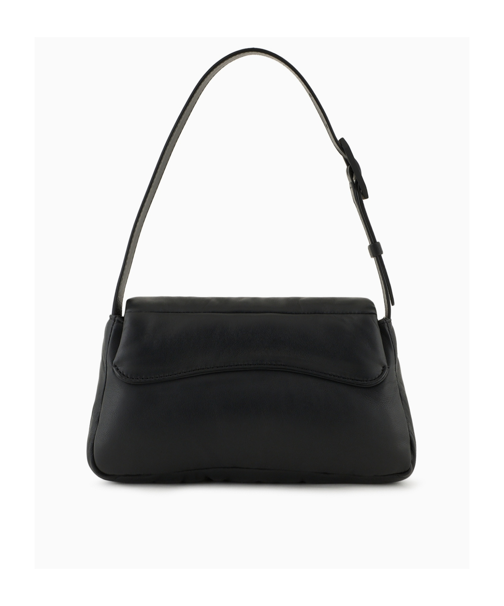 Emporio Armani Logo-plaque Leather Shoulder Bag In Black