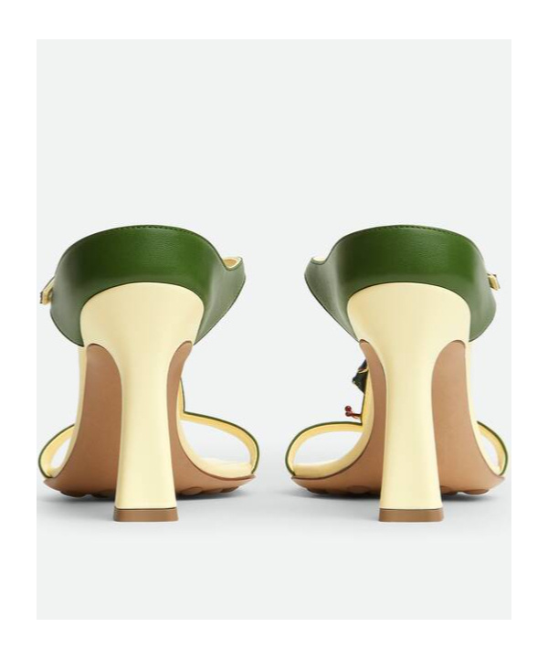 Bottega Veneta Mismatched Frog Strappy Sandal In Green