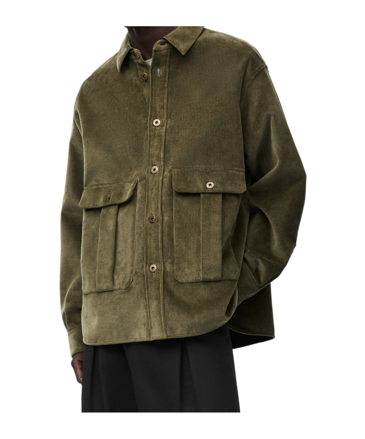 Loewe Cotton Cashmere Blend Casual Jacket In Green