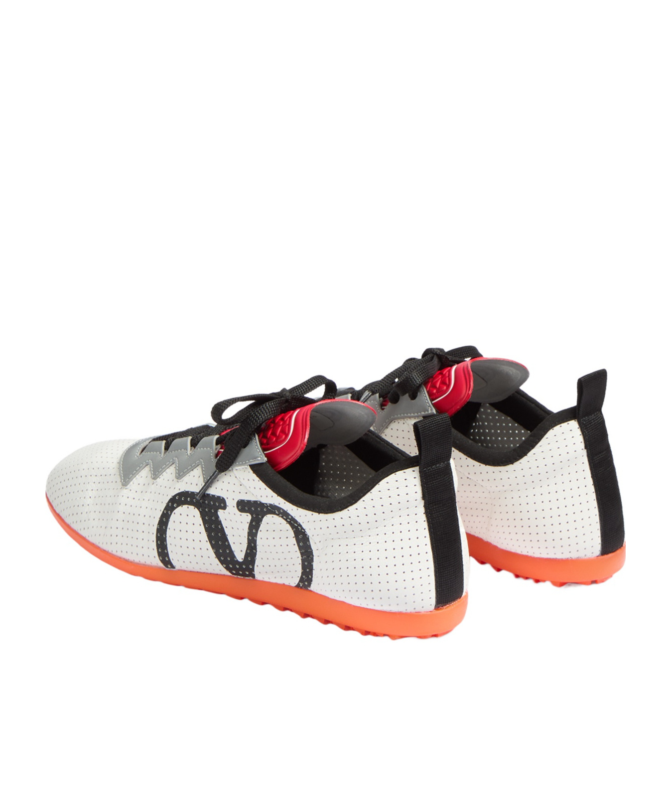 Valentino Garavani White Sneakers With Asymmetric Toe And Vlogo Detail On The Side In Tech Fabric Ma In White