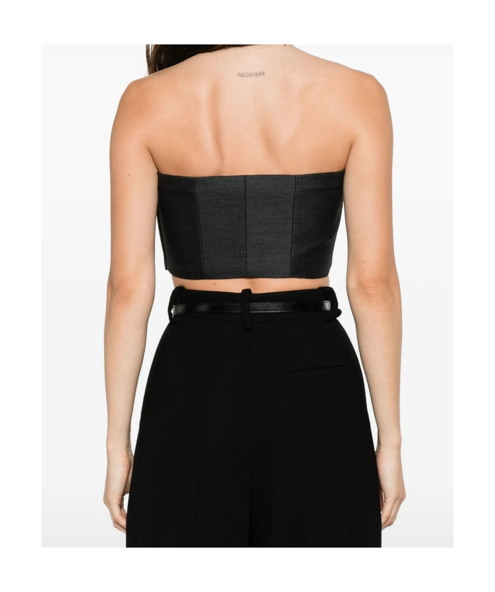 Alberta Ferretti Bead-embellished Bustier Top In Black