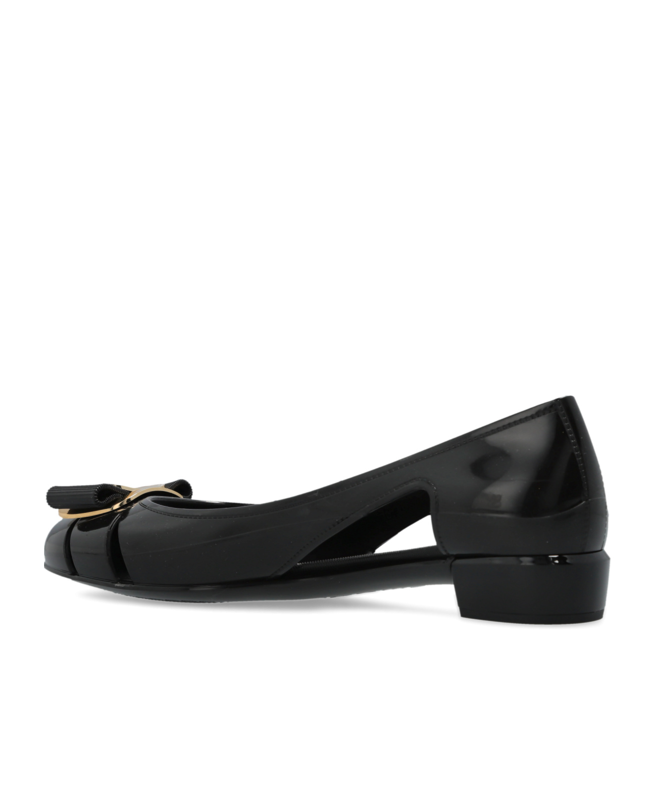 Ferragamo Jelly Patent Leather Pumps In Black