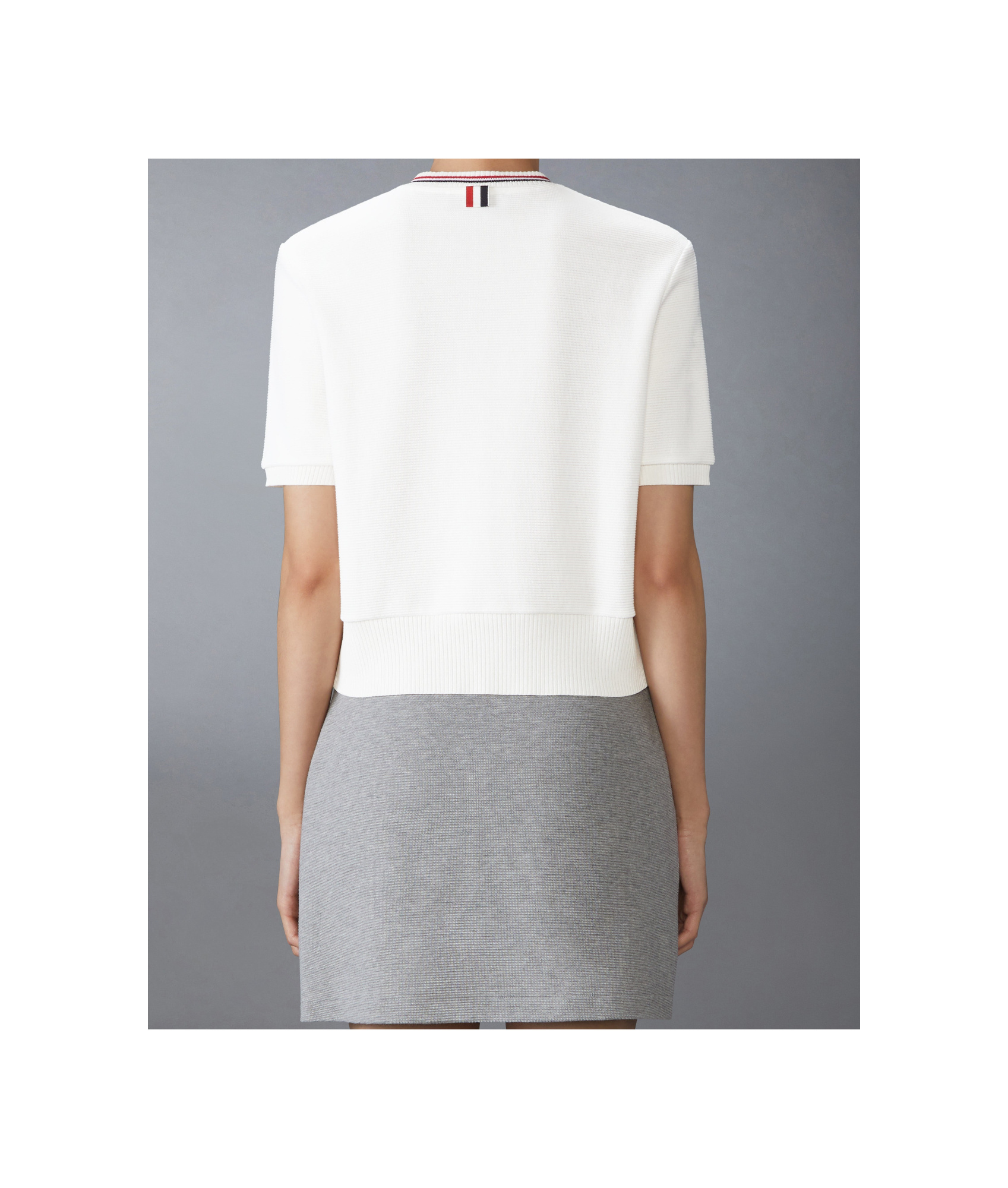 Thom Browne Rwb-stripe Cotton Cardigan In White