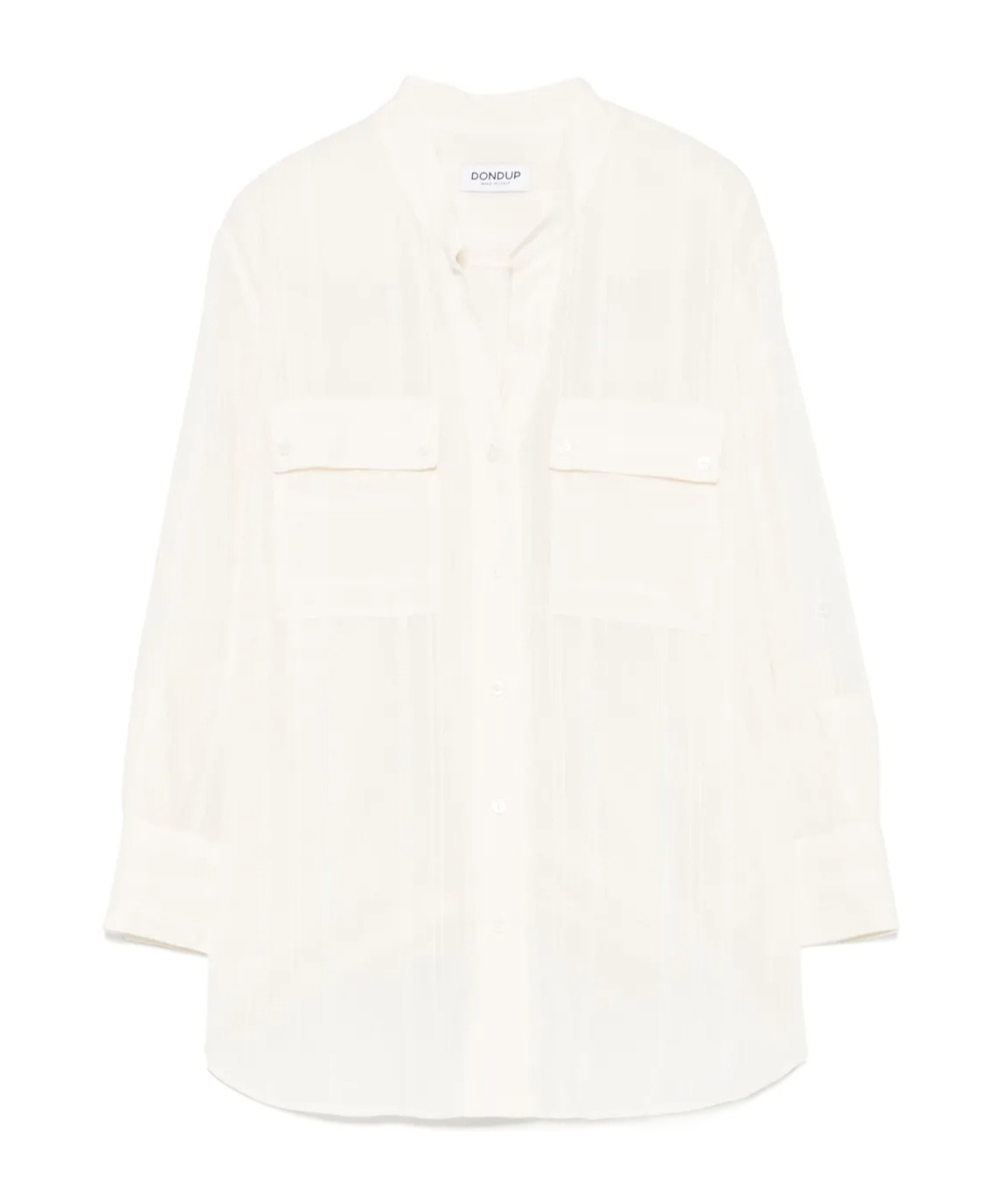Dondup Relaxed Fit White Button-down Shirt With Chest Pockets
