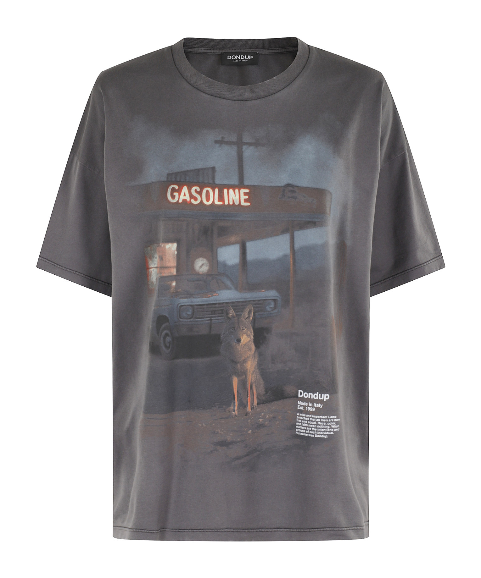 Dondup Oversized Crew-neck T-shirt In Gray