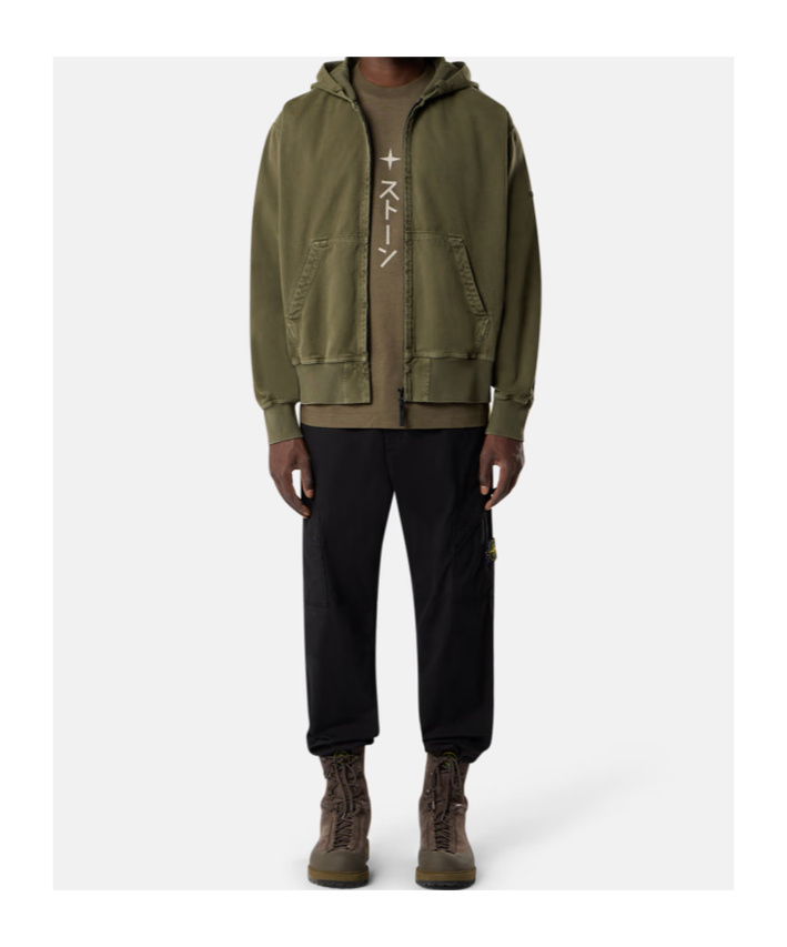 Stone Island Graphic Printed Crewneck T-shirt In Brown