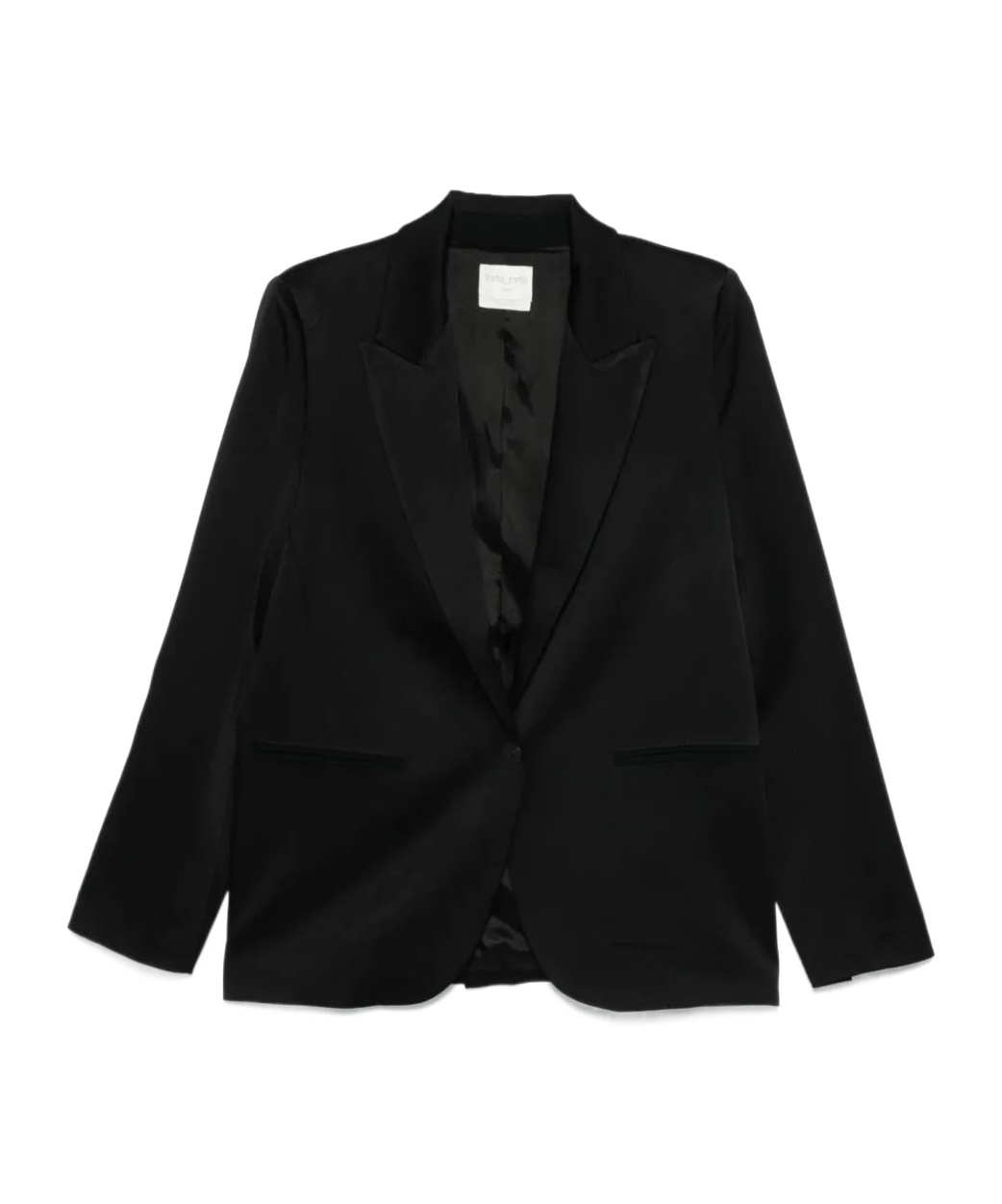 Forte Forte Tailored Double-breasted Jacket Featuring Flap Pockets In Black