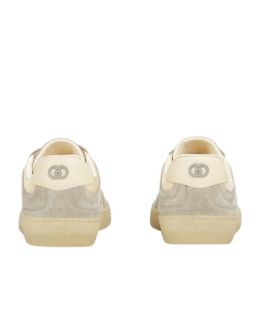 Gucci Men Two-tone Mesh And Suede Sneakers In Nude