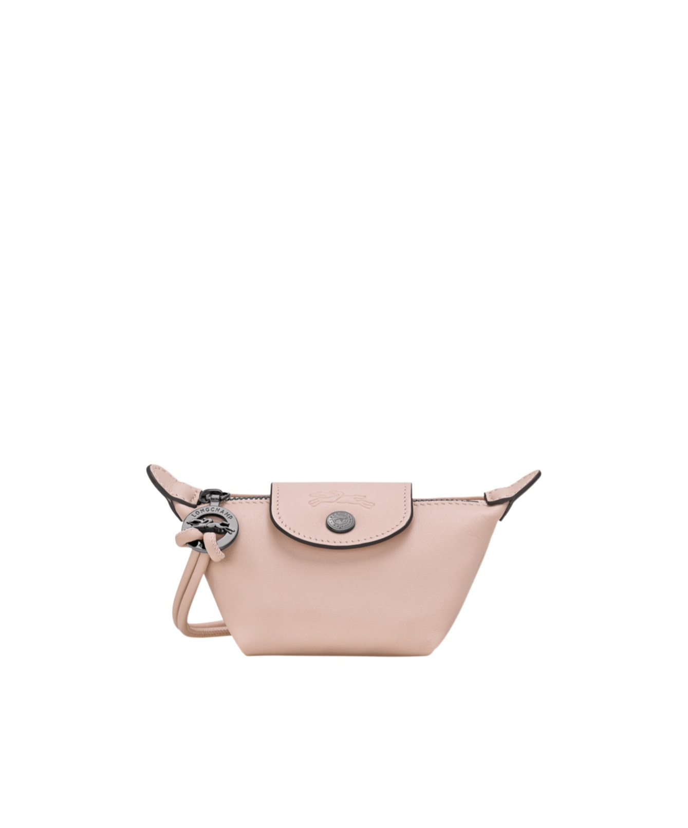 Longchamp Embossed Leather Pouch In Brown
