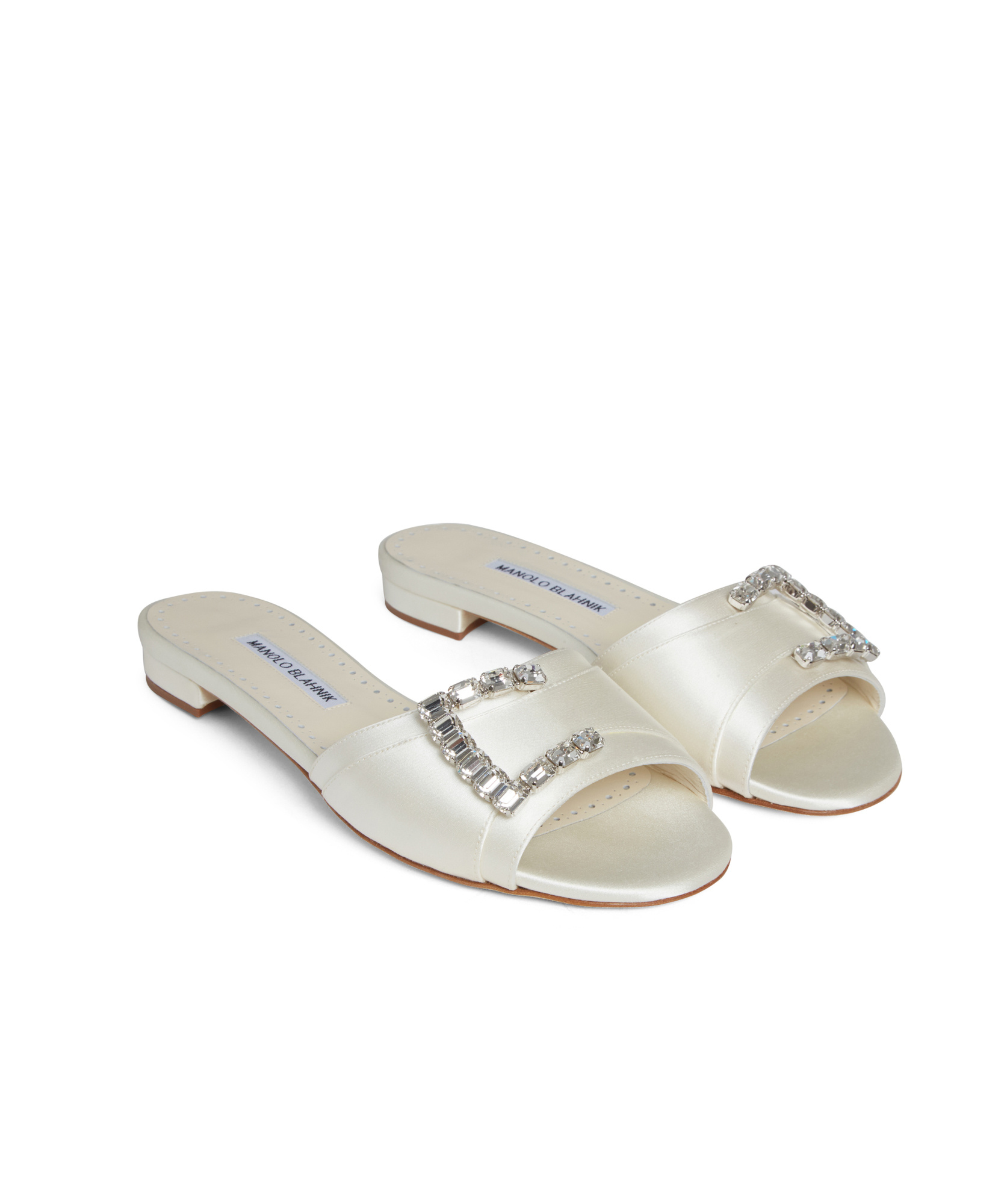 Manolo Blahnik Ramiflat Slip-on Sandals In White