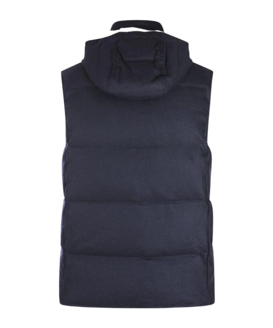 Eleventy Mens Blue Padded Sleeveless Wool-cashmere Blend Gilet In Blue
