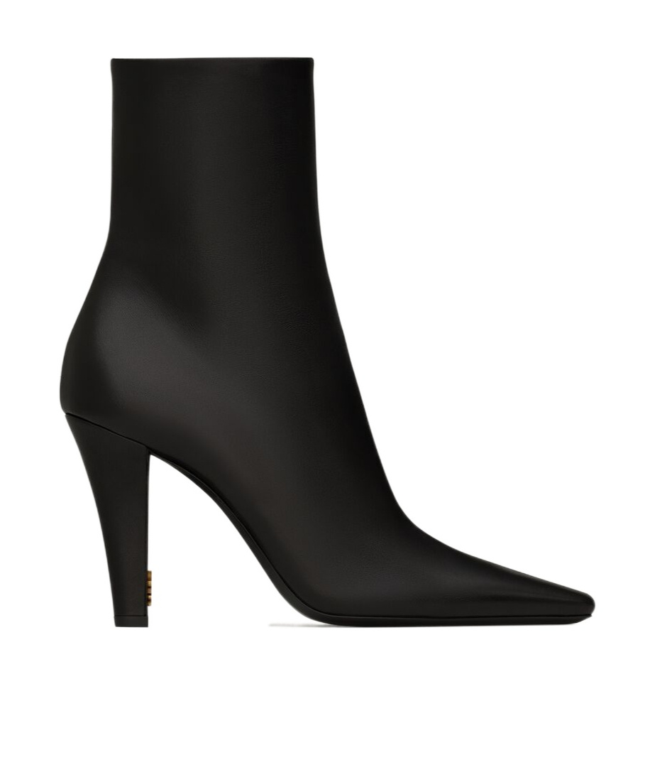 Saint Laurent Jill 75 Booties In Smooth Leather In Black