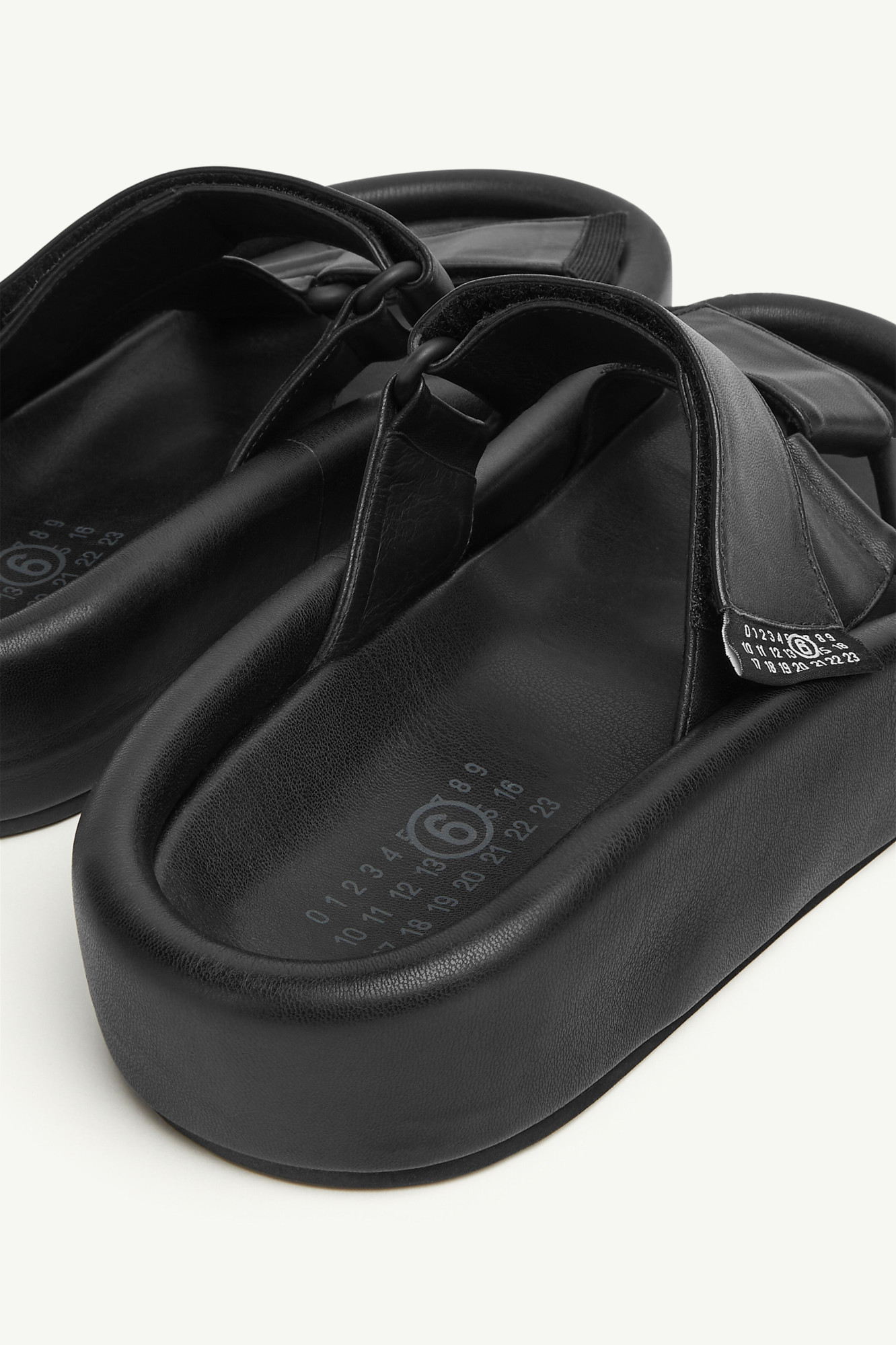 Shop Mm6 Maison Margiela Webbing Slip-on Platform Sandals In Black