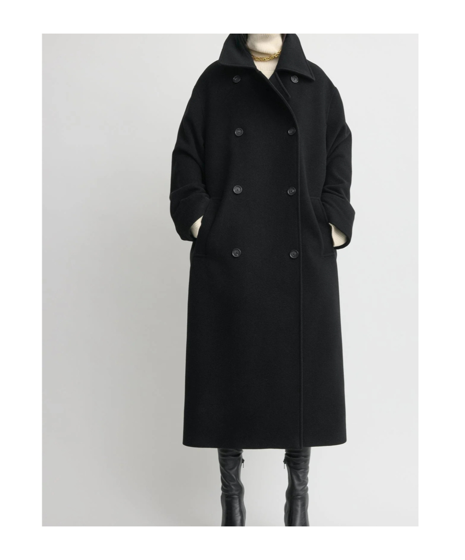 Totême Brushed Wool Blend Shield Coat In Black