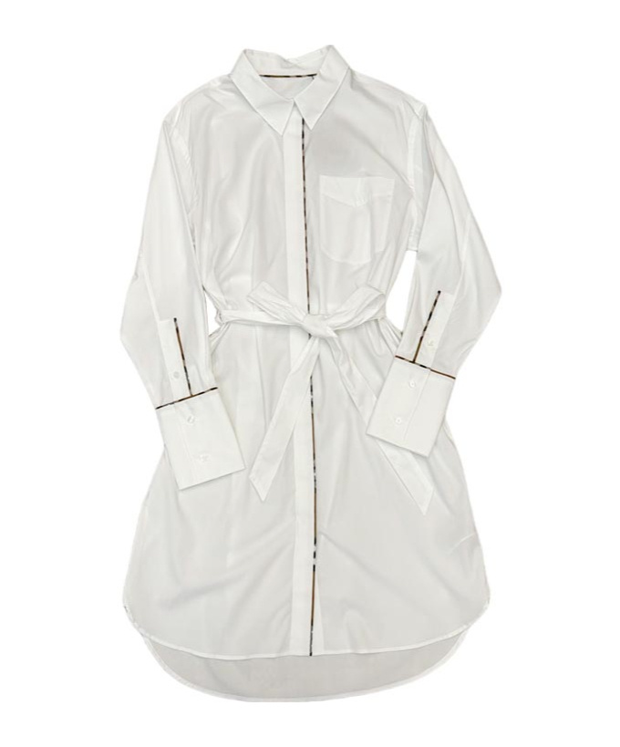 Burberry Long-sleeved Dress In White