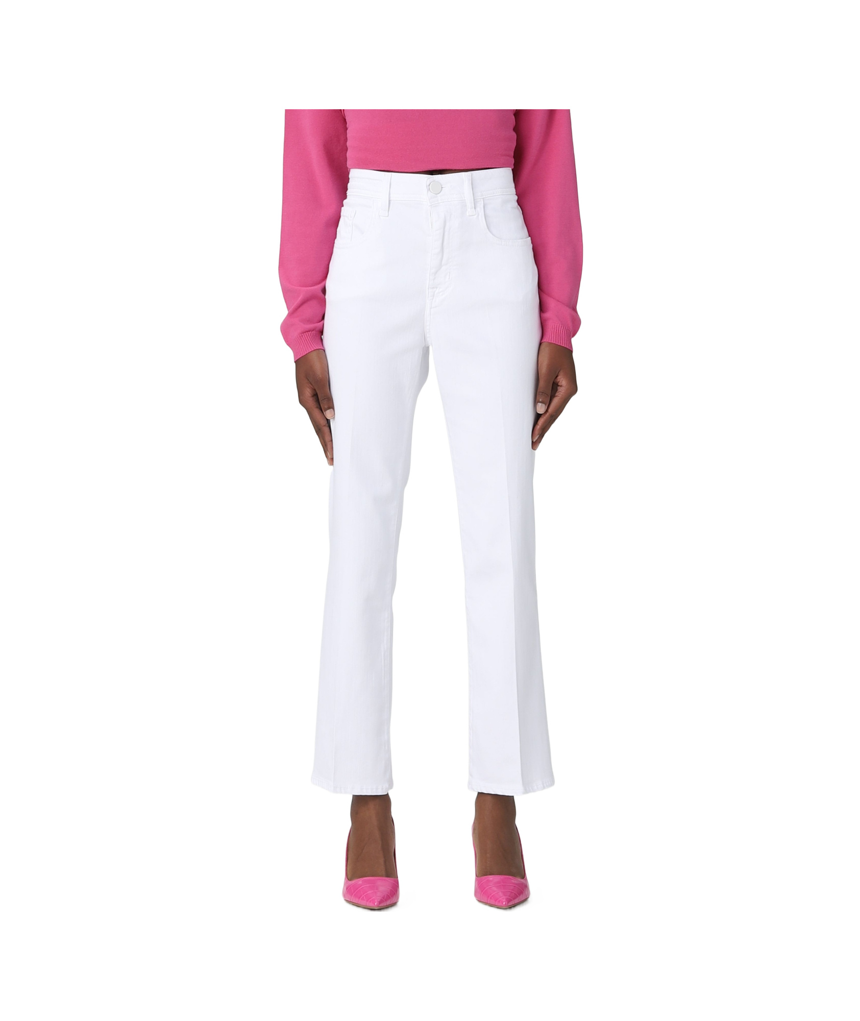 Jacob Cohen Pressed-crease Cropped Trousers In White