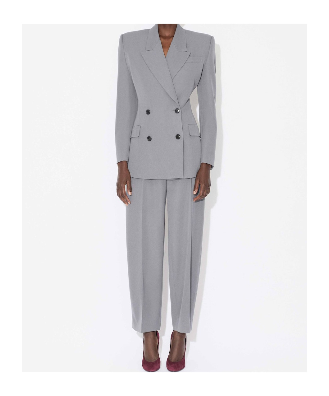 Alaïa Wool Gabardine Tailored Jacket In Gray