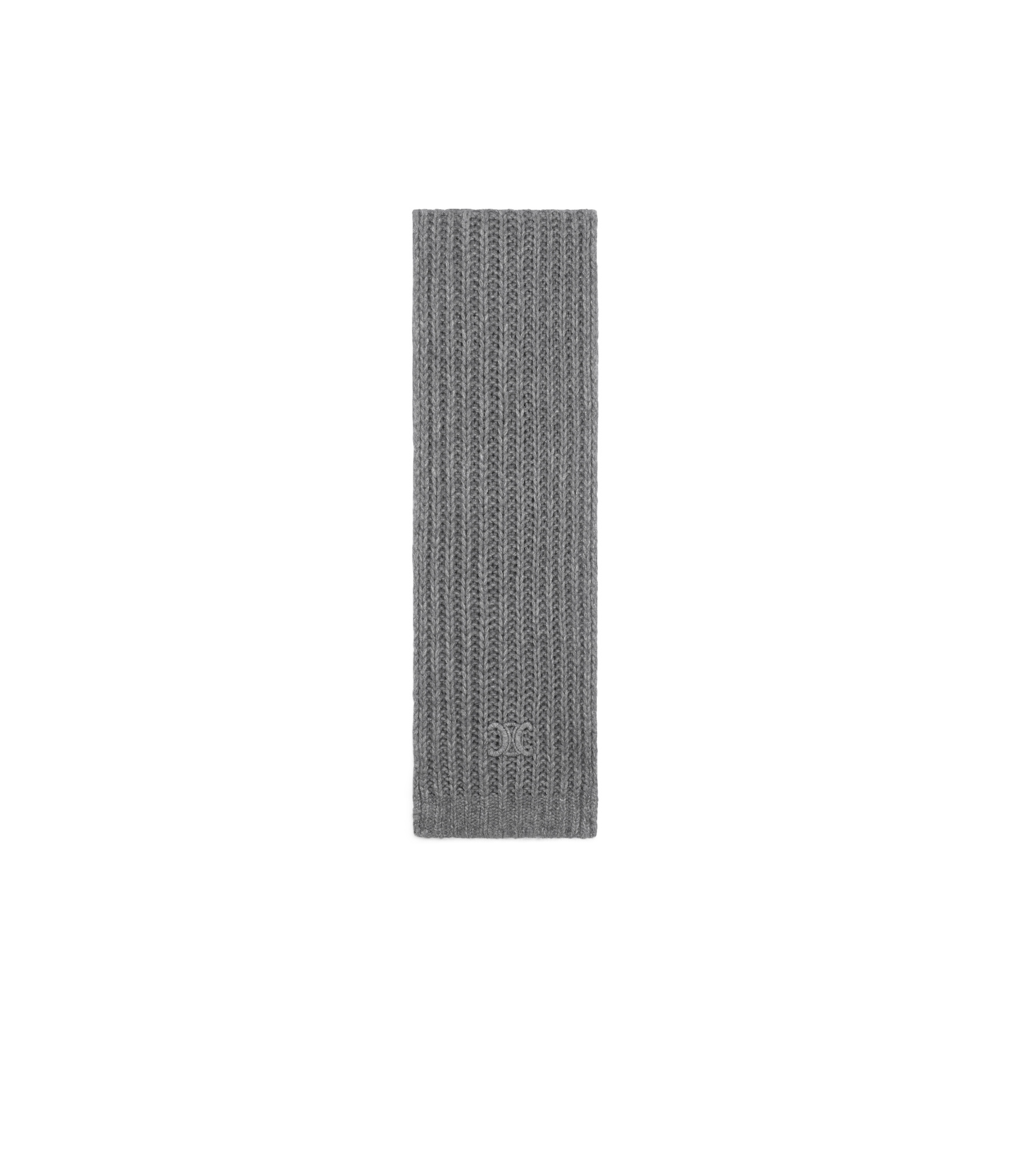 Celine Cashmere Logo Scarf In Gray
