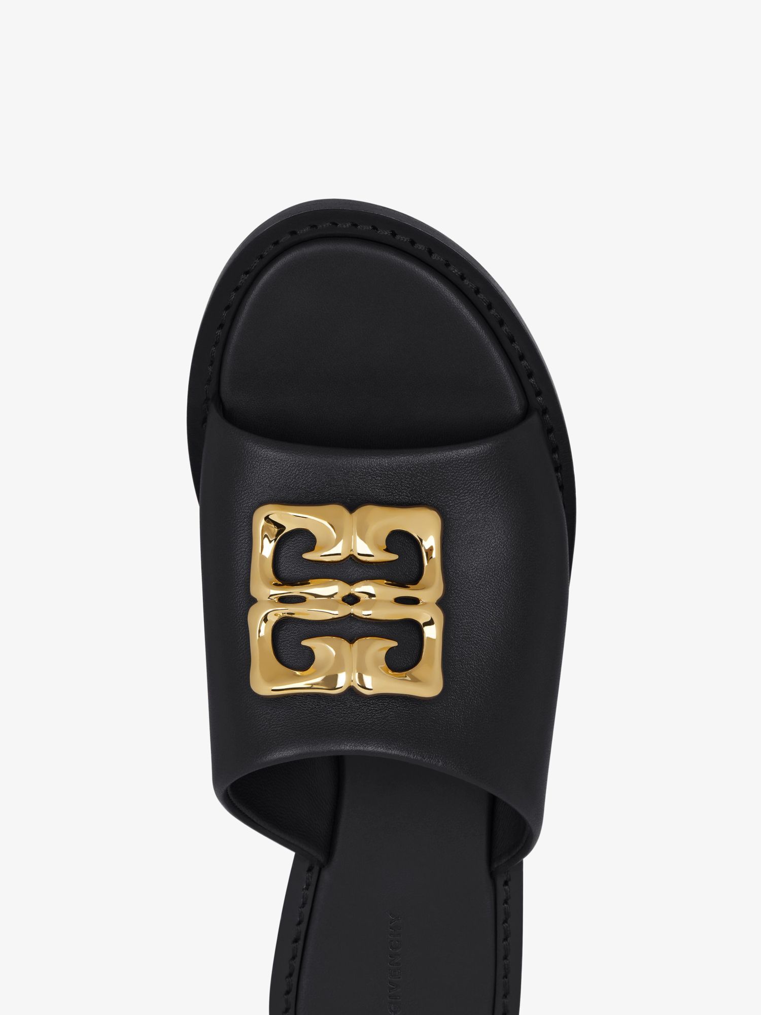 Shop Givenchy 4g Liquid Flat Mules In Leather In Black