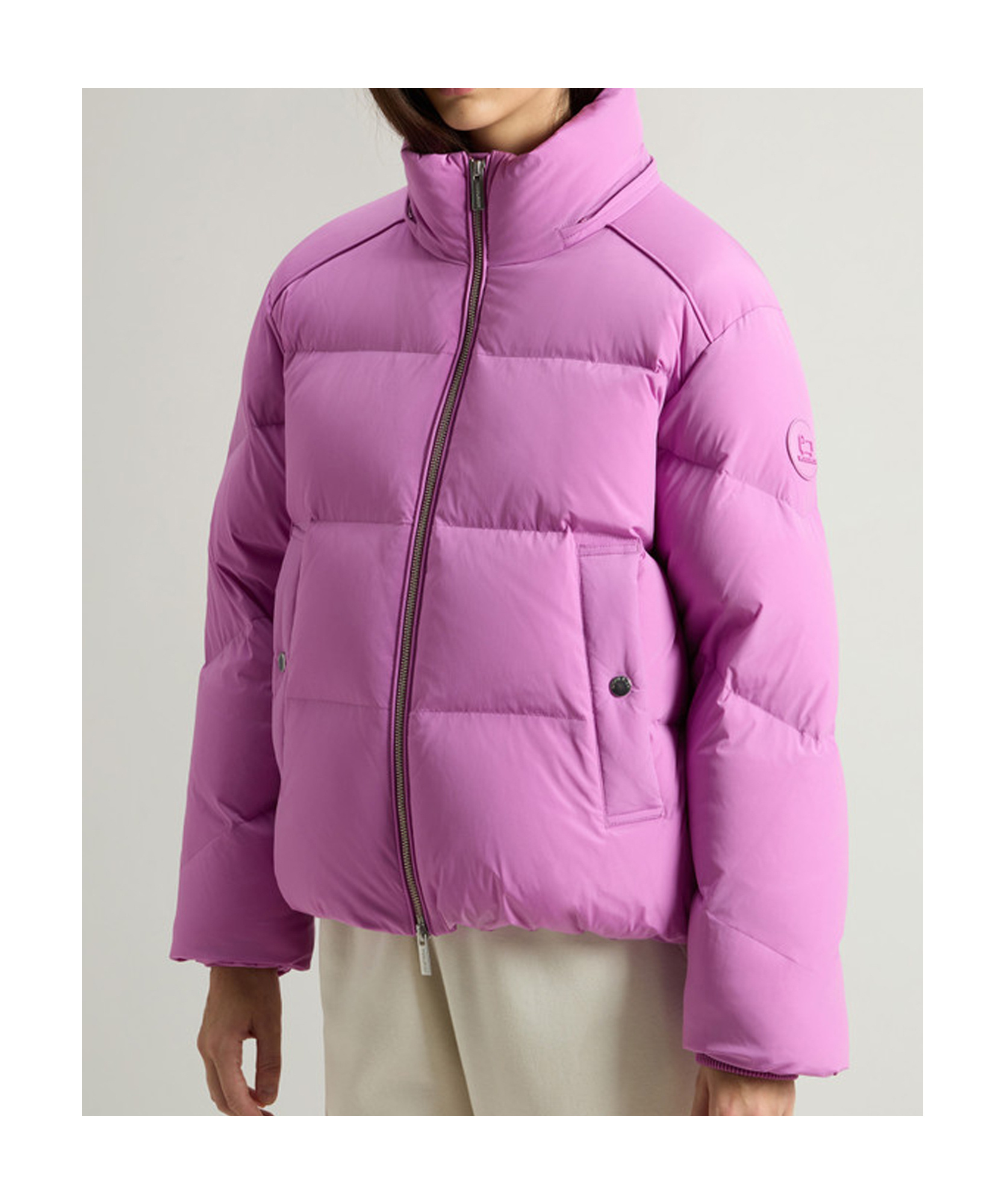 Woolrich Alsea Pink Down Jacket In Purple