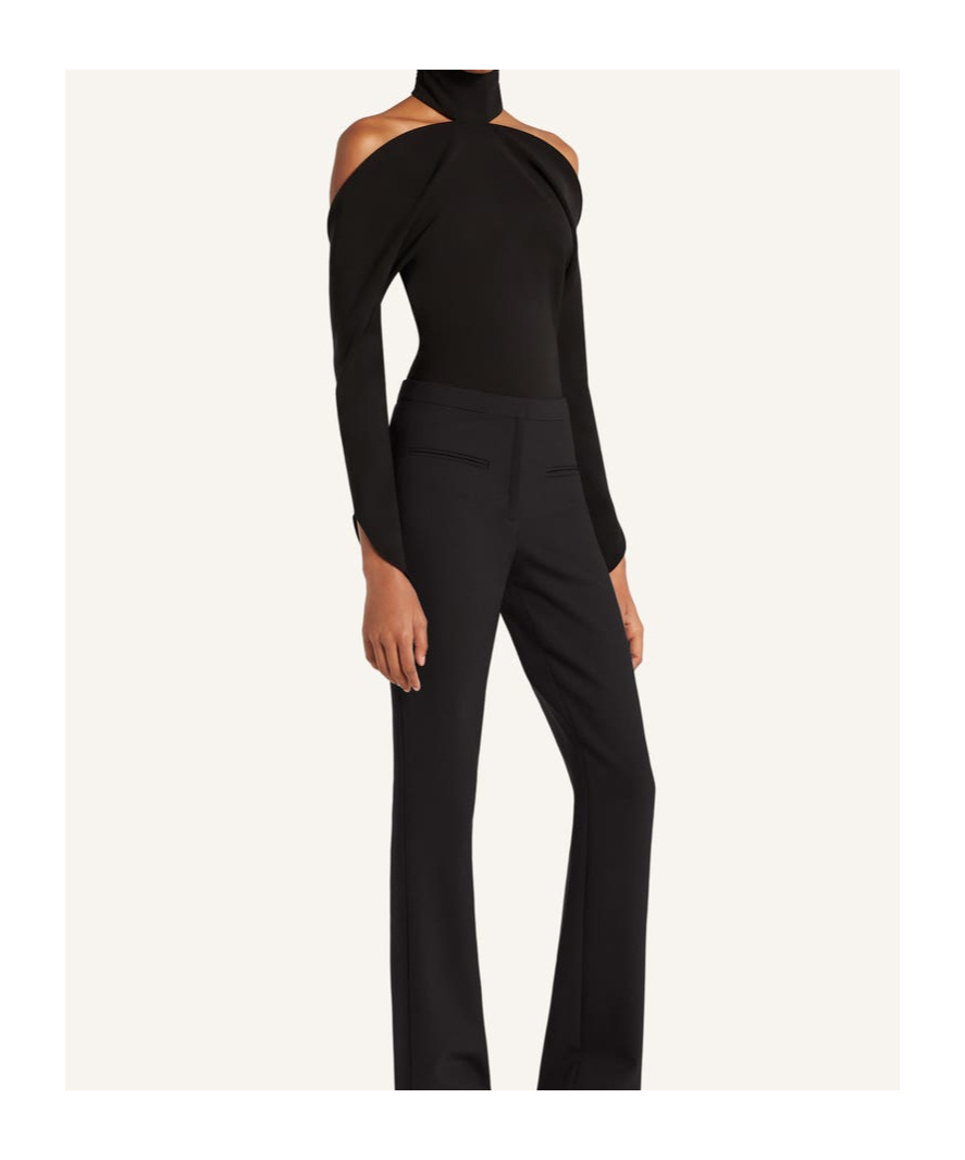 Courrèges High-neck Cold-shoulder Top In Black