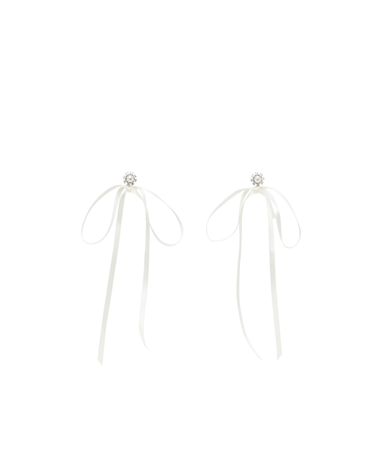Simone Rocha Bow Earrings In White
