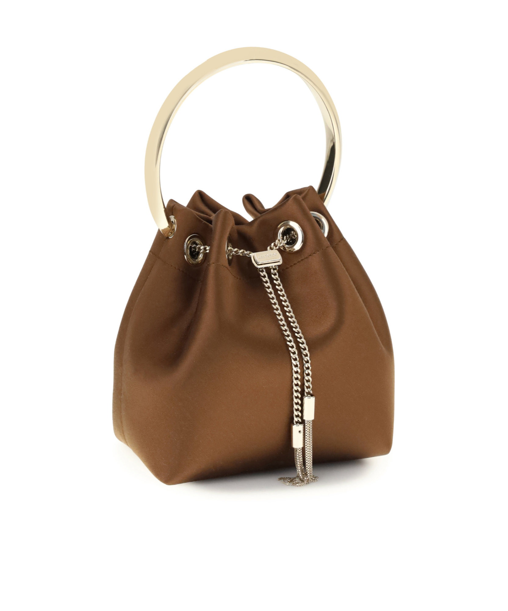 Jimmy Choo Women Bon Bon Leather Bucket Bag In Brown