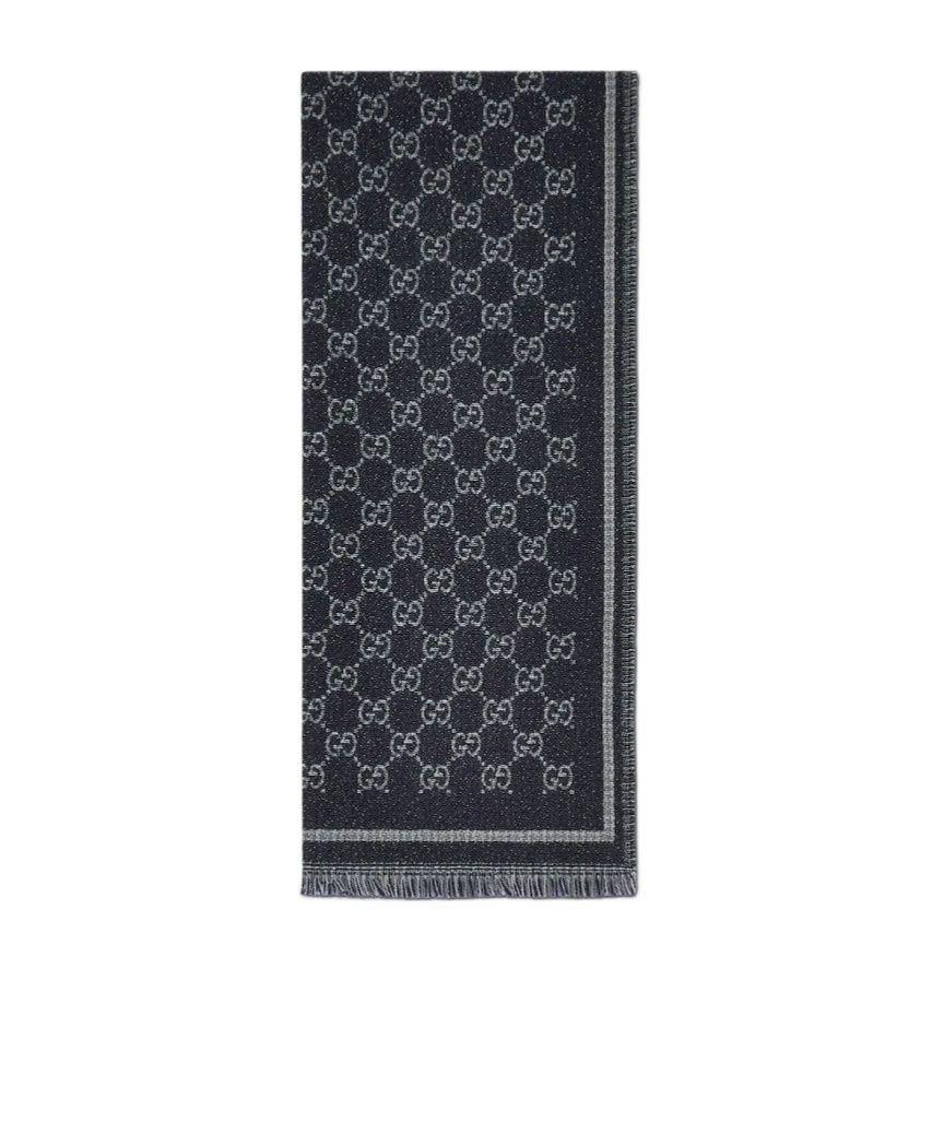 Gucci Gg Wool Scarf In Blue