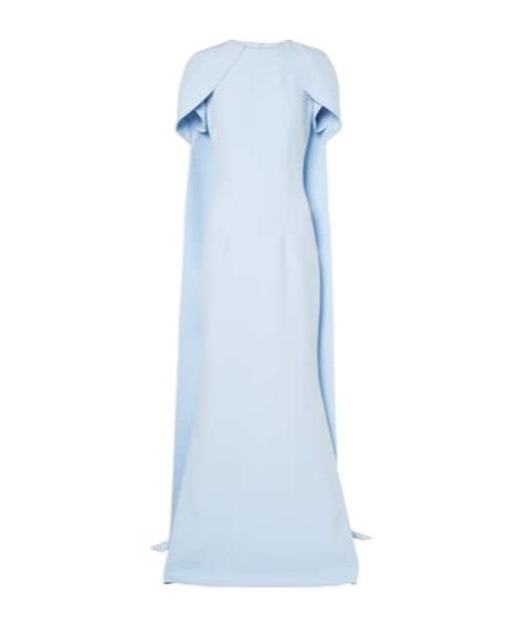 Safiyaa London Shawl Crepe Dress In Blue