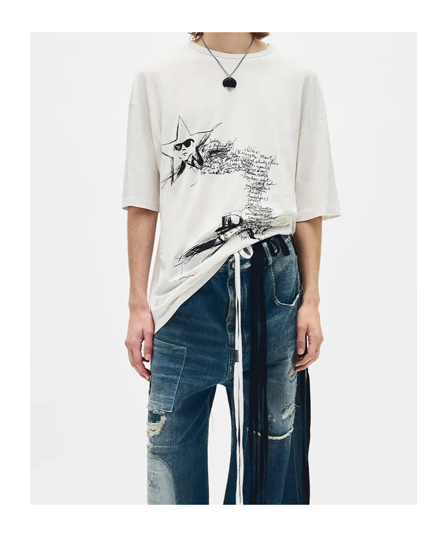 Ann Demeulemeester Dieter Sketchbook High-comfort T-shirt In White