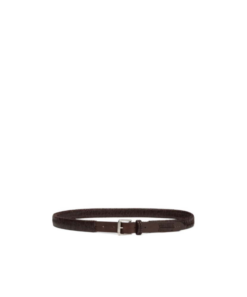 Lemaire Braided Leather Belt In Brown