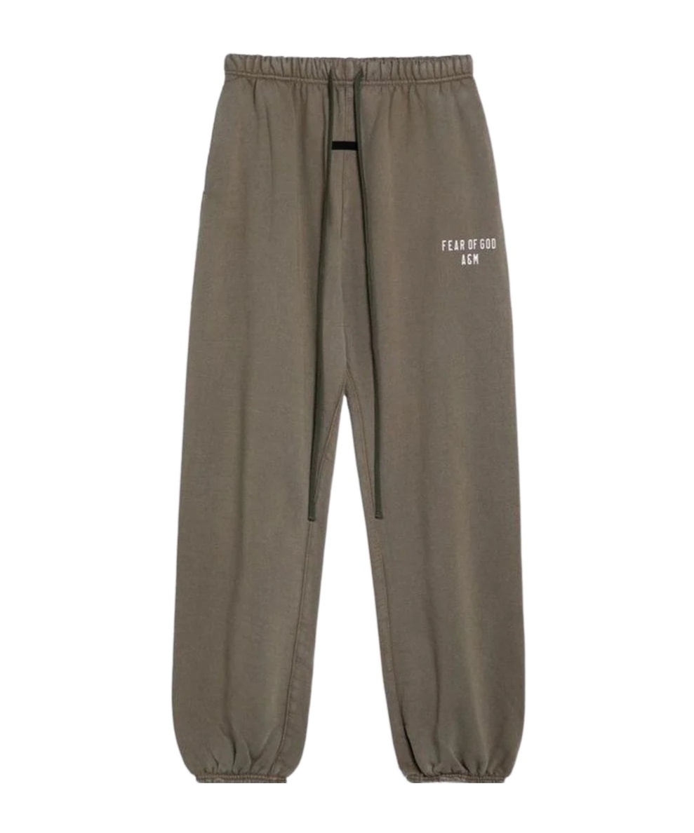 Essentials Logo-printed Tie-dye Track Pants In Green