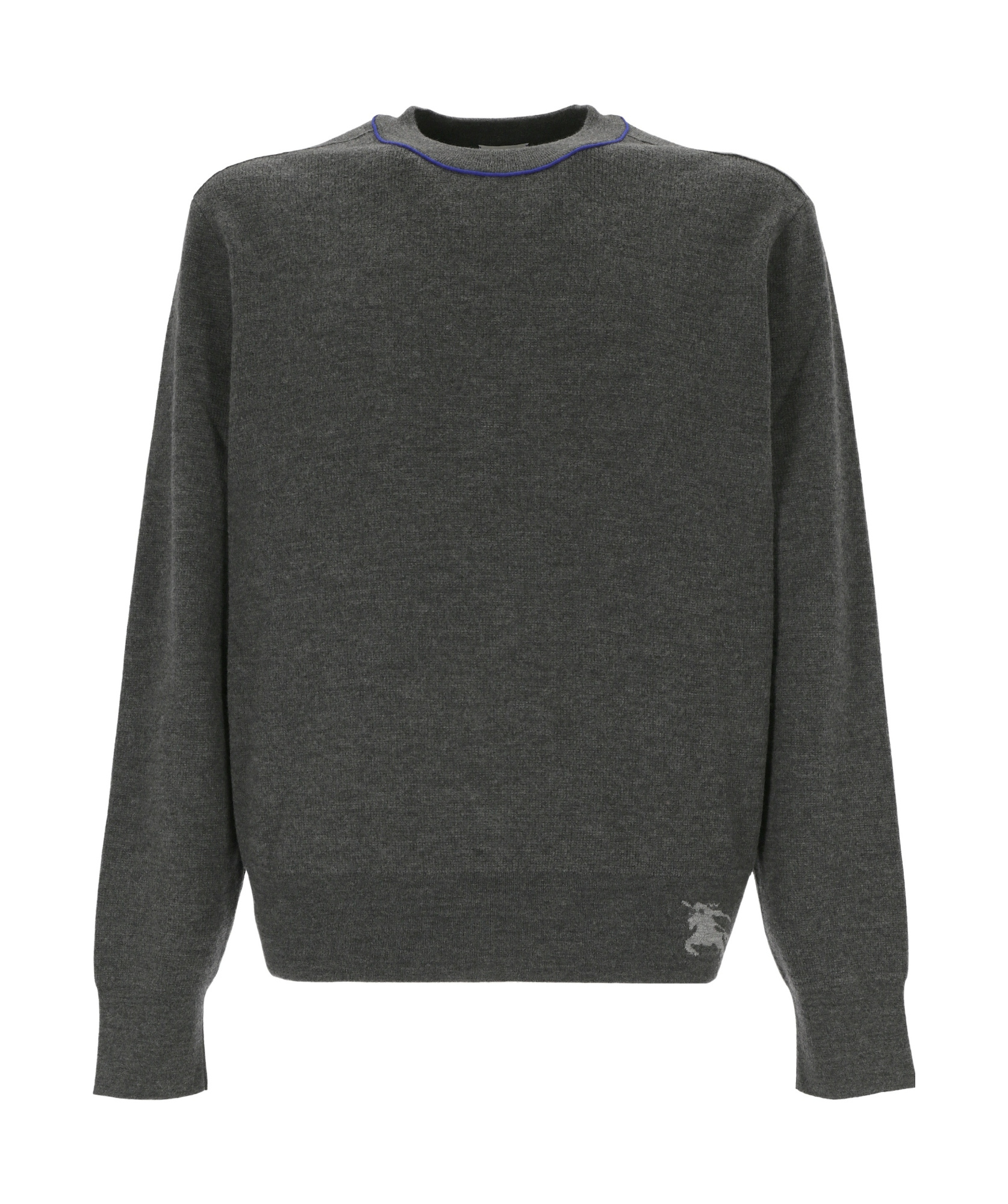 Burberry Equestrian Knight-intarsia Knit Sweater In Gray