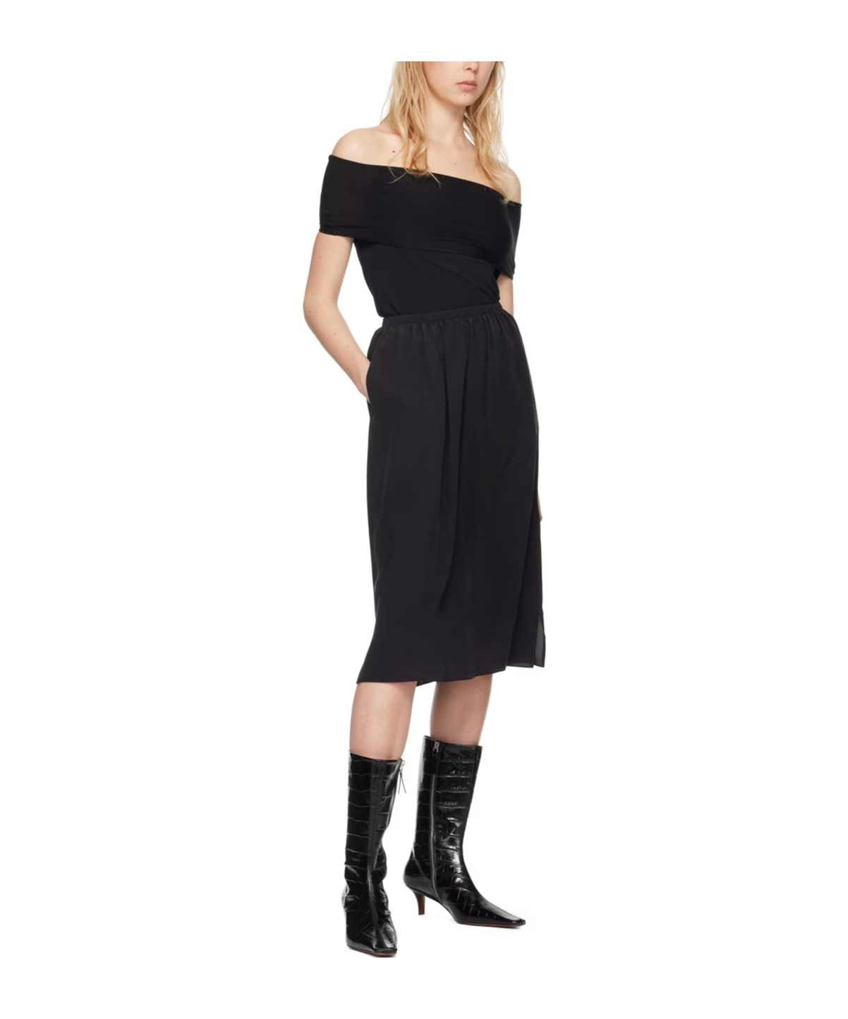 Quira Ssense Exclusive Black Off Shoulder Top In Black
