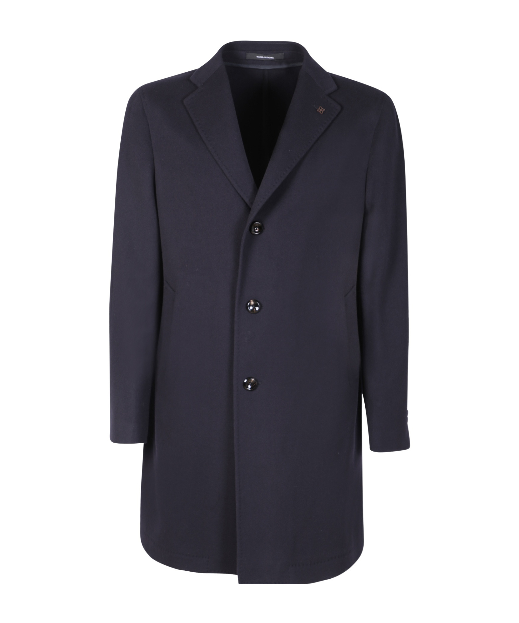 Tagliatore Single-breasted Wool Chacemire Coat In Blue
