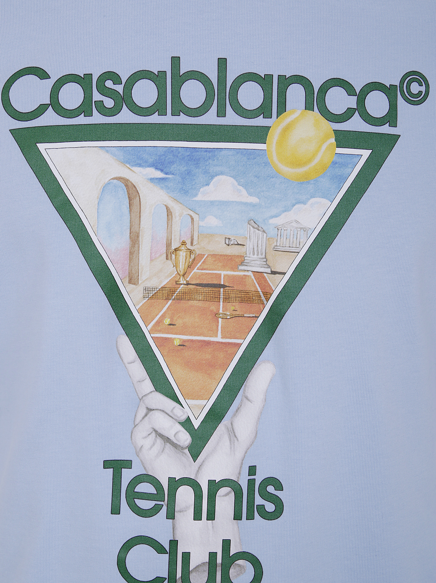 Casablanca Cotton T-shirt With Graphic Print In Blue